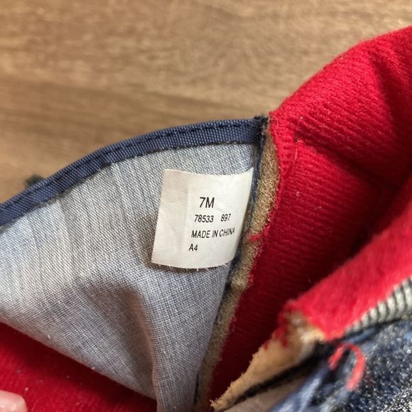 Youth Red and Navy Lands End Snow Boots Size 7m - Picture 6 of 14